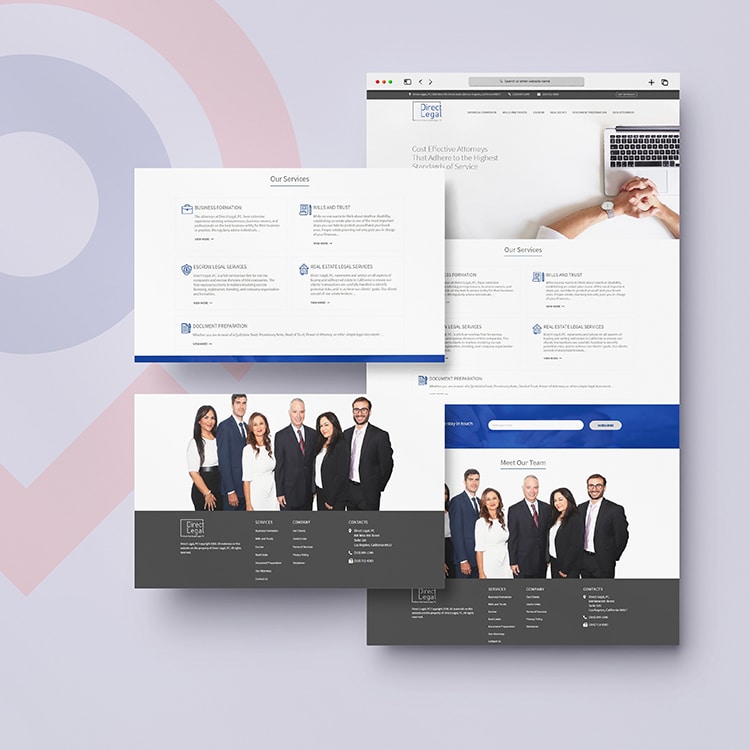 A website design for a law firm, created by a top-notch web developer near me.