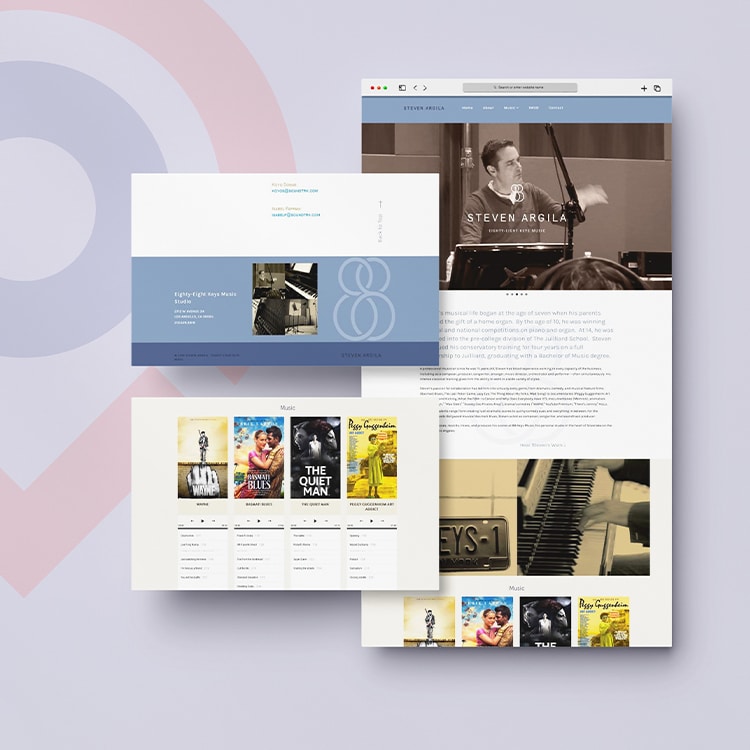 A website featuring a musician's photo and a location map, optimized by the best SEO company.